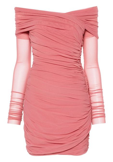 Pink draped mini dress - women